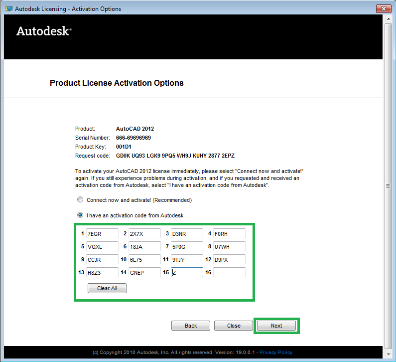 Activation code for autocad 2014